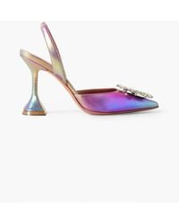 AMINA MUADDI - Begum Swarovski Crystal-embellished Leather Slingback Pumps - Lyst