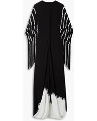 Proenza Schouler - Fringed Gathered Tie-dyed Crepe De Chine Maxi Dress - Lyst