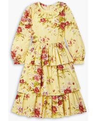 BATSHEVA - + Laura Ashley Welsh Ruffled Floral-print Cotton-poplin Dress - Lyst