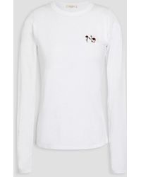 Rag & Bone - Embroidered Slub Pima Cotton-jersey Top - Lyst
