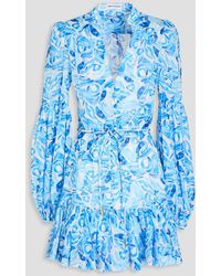 Rebecca Vallance - Seine Printed Cotton-mousseline Mini Dress - Lyst