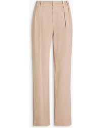 Brunello Cucinelli - Hoch sitzende jeans mit weitem bein, falten und zierperlen - Lyst