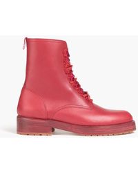 Red(V) - Leather Combat Boots - Lyst