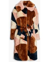 Jakke - Katrina Color-block Faux Fur Coat - Lyst