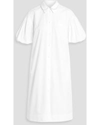 Simone Rocha - Faux Pearl-embellished Cotton-poplin Shirt Dress - Lyst