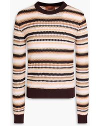Missoni - Striped Crochet-knit Cotton-blend Sweater - Lyst