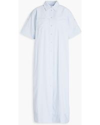 REMAIN Birger Christensen - Pinstriped Cotton-blend Poplin Midi Shirt Dress - Lyst