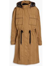Brunello Cucinelli - Leather-trimmed Shell Hooded Parka - Lyst
