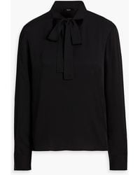 Theory - Pussy-Bow Silk Crepe De Chine Blouse - Lyst