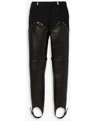 Dion Lee - Convertible Twill-paneled Leather Straight-leg Stirrup Pants - Lyst