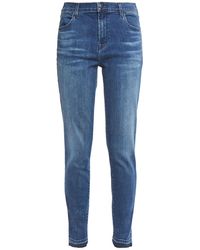 J Brand Cropped Faded High-rise Slim-leg Jeans - Blue