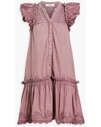 Sea - Heidi Ruffled Embroidered Cotton Mini Dress - Lyst