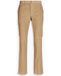 Officine Generale - Paul Belted Slim-fit Cotton-blend Corduroy Pants - Lyst