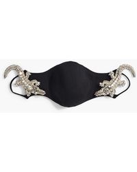 Balmain - Crystal-Embellished Cotton-Blend Face Mask - Lyst