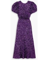 ROTATE BIRGER CHRISTENSEN - Dawnty Open-back Sequined Tulle Midi Dress - Lyst