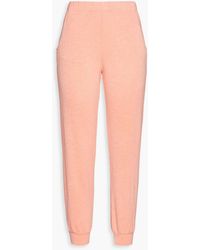 Monrow - Cropped Mélange French Terry Track Pants - Lyst