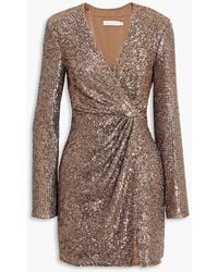 Jonathan Simkhai - Monty Wrap-effect Sequined Jersey Mini Dress - Lyst