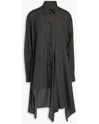 MM6 by Maison Martin Margiela - Asymmetric Striped Mousseline Shirt - Lyst