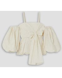 Erdem - Maryam Convertible Bow-Detailed Broderie Anglaise Poplin Blouse - Lyst