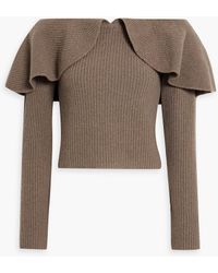Altuzarra - Hasla Off-the-shoulder Ribbed Merino Wool And Cashmere-blend Sweater - Lyst