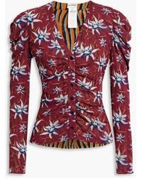 Diane von Furstenberg - Gladys Reversible Floral-print Stretch-mesh Top - Lyst