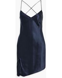 Michelle Mason - Silk-satin Mini Slip Dress - Lyst