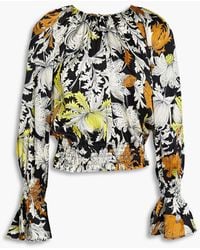 Rodebjer - Printed Satin-twill Blouse - Lyst