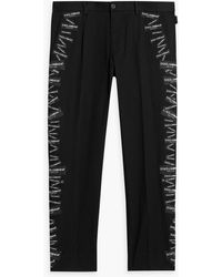 Dolce & Gabbana - Slim-fit Appliquéd Cotton-blend Twill Pants - Lyst