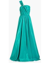 Rhea Costa - One-shoulder Ring-embellished Taffeta Gown - Lyst