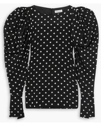 Nina Ricci - Minikleid aus crêpe de chine aus seide mit polka-dots und raffungen - Lyst