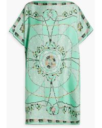 Emilio Pucci - Printed Silk-twill And Poplin Mini Dress - Lyst