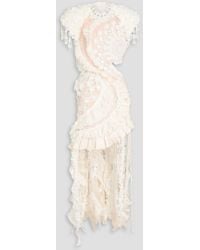 Zimmermann - Embellished Cotton-blend Guipure Lace, Tulle And Organza Dress - Lyst