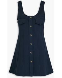 Ganni - Cotton-Fleece Mini Dress - Lyst