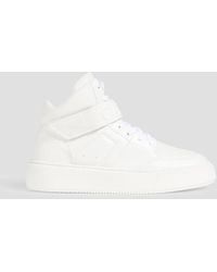 Ganni - Sporty Mix Perforated Faux Leather High-top Sneakers - Lyst