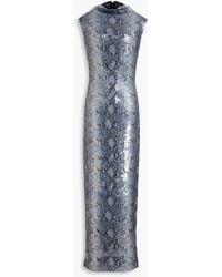 16Arlington - Luna Sequined Snake-print Tulle Gown - Lyst