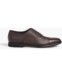 Santoni - Darian Pebbled-Leather Derby Shoes - Lyst