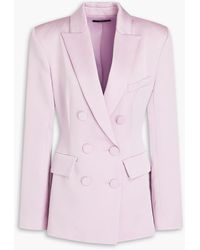 Alex Perry - Arlington Double-breasted Satin-crepe Blazer - Lyst