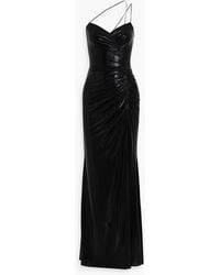 Marchesa - Ruched Coated Stretch-jersey Gown - Lyst