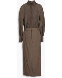 Brunello Cucinelli - Cotton-Mousseline And Twill Maxi Shirt Dress - Lyst