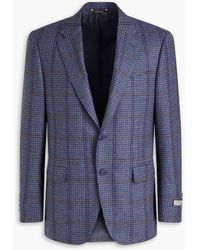 Canali - Checked Wool And Cashmere-blend Blazer - Lyst