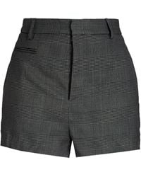 R13 Prince Of Wales Checked Stretch-wool Crepe Shorts - Grey