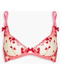 Agent Provocateur - Cupid Embroidered Tulle Underwired Bra - Lyst