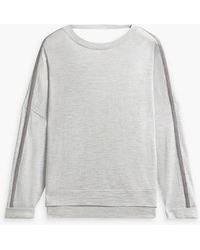 Brunello Cucinelli - Bead-embellished Cashmere And Silk-blend Top - Lyst