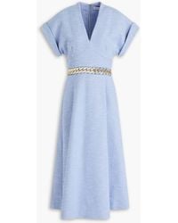 Rebecca Vallance - Chain-embellished Tweed Midi Dress - Lyst