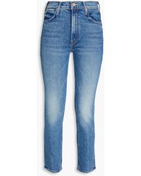 Mother - Mid Rise Dazzler Cropped Mid-rise Slim-leg Jeans - Lyst