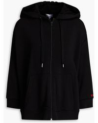 RED Valentino - Ruffled Point D'esprit-trimmed French Cotton-blend Terry Zip-up Hoodie - Lyst
