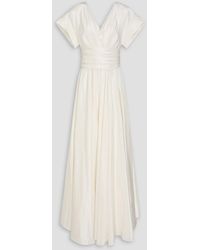 Rhea Costa - Wrap-effect Taffeta Gown - Lyst