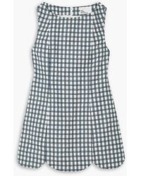 Lisa Marie Fernandez - Scalloped Checked Cotton-blend Bouclé-jacquard Mini Dress - Lyst