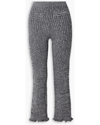 Rabanne - Ribbed Wool-blend Straight-leg Pants - Lyst