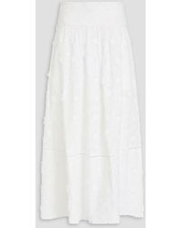 FARM Rio - Embroidered Cotton-blend Midi Skirt - Lyst